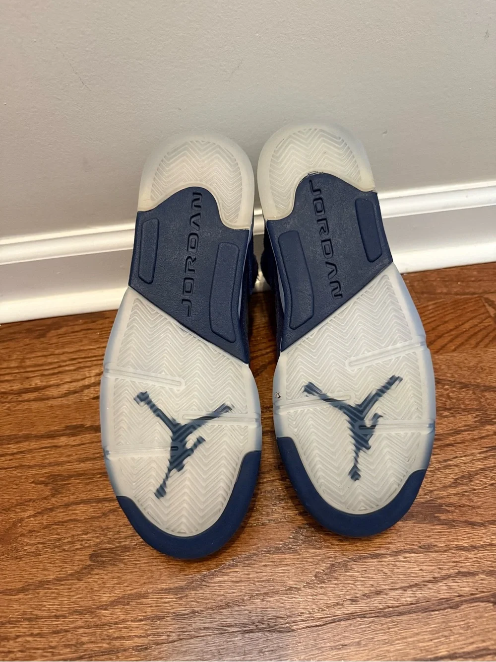 Jordan Kids Navy Blue and White Retro Sneakers